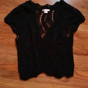 Crocheted black vest